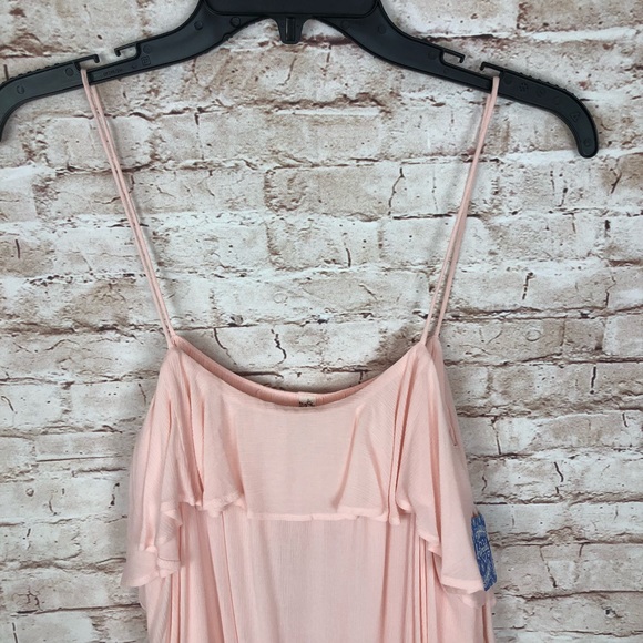 Free People Ruffle Sleeveless Cascades Tank Light Pink NWT Size XS - Picture 5 of 8